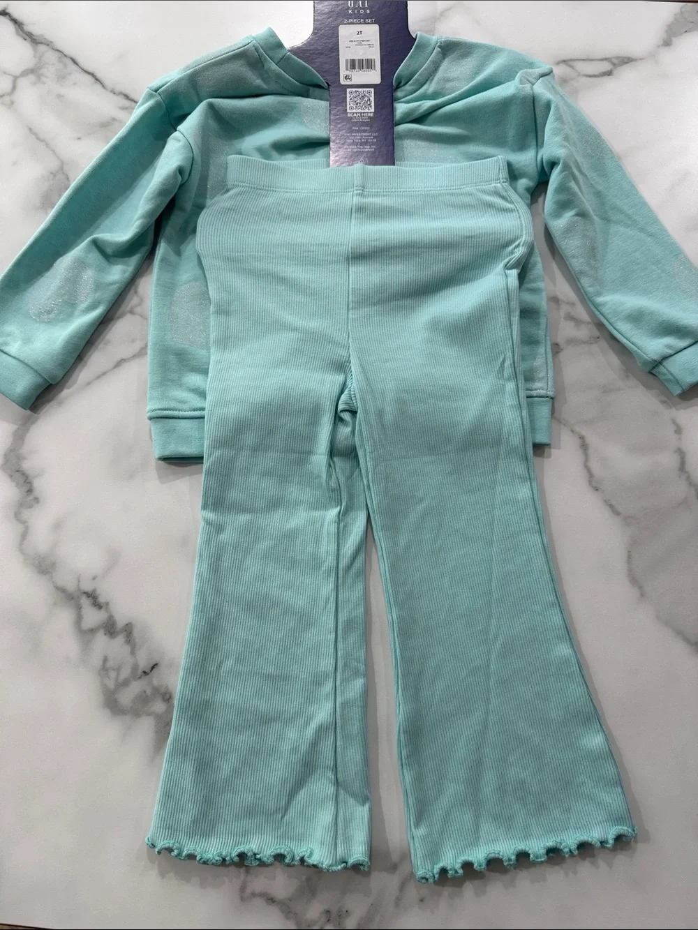 GAP Light Aqua Heart- Print  Outfit Set
